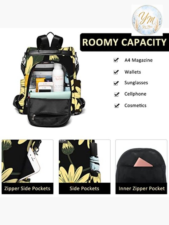 Backpack Purse for Women - Travel Anti-Theft Waterproof Daypack College Bookbag main image 6